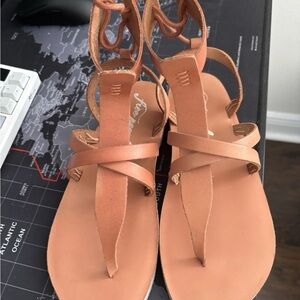 Free People Tan Leather Sandals
